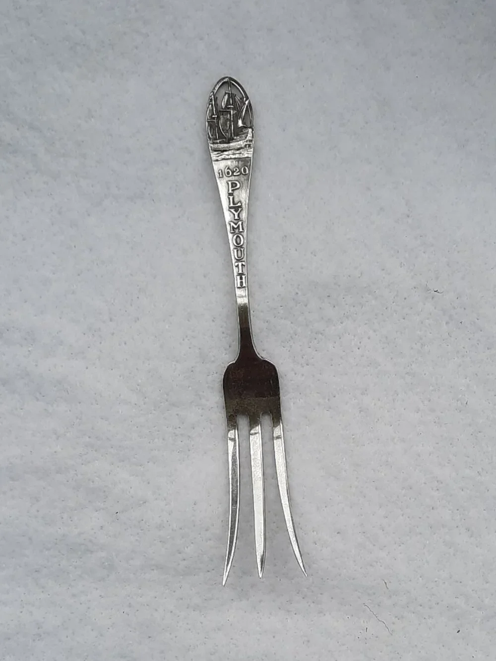 Antique Sterling Silver 3-Tine Lemon Pickle Serving Fork 5” Ornate